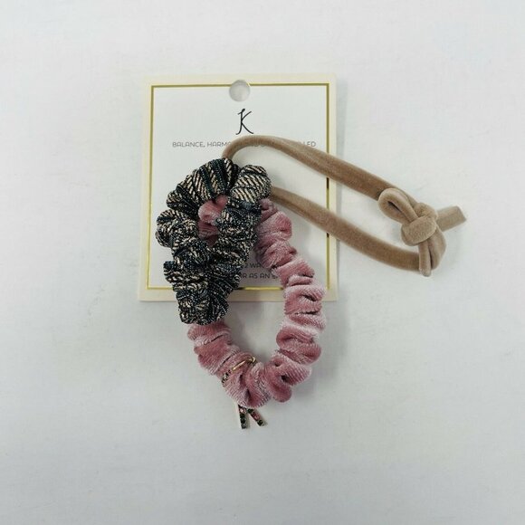 Nordstrom 3 Pack of Hair Scrunchies & Ties K Charm - Picture 1 of 3